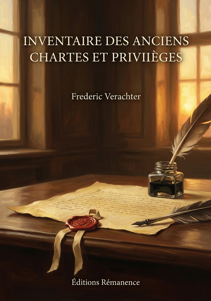 Livre Inventaire des anciens chartes et privilèges par Frederic Verachter - Couverture - Editions Remanence