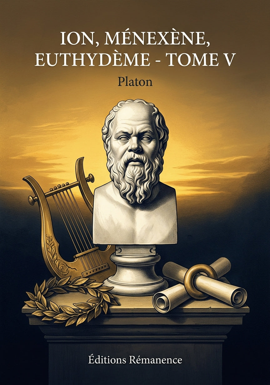 Livre Ion, Ménexène, Euthydème - Tome V par Platon - Couverture - Editions Remanence