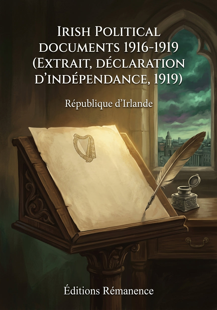 Livre Irish political documents 1916-1919 (extrait, Déclaration d’indépendance, 1919) par République d’Irlande - Couverture - Editions Remanence