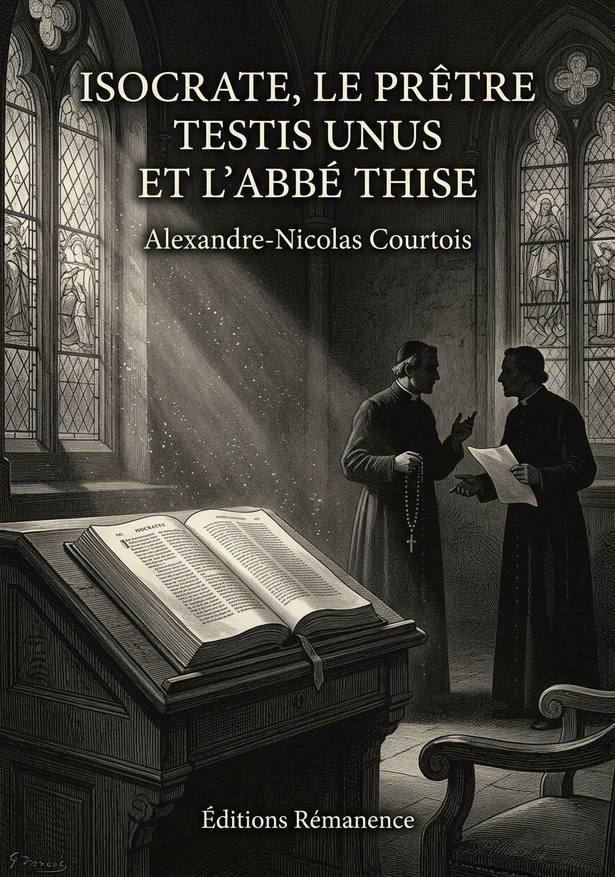 Livre Isocrate, le prêtre Testis unus et l’abbé Thise par Alexandre-Nicolas Courtois - Couverture - Editions Remanence