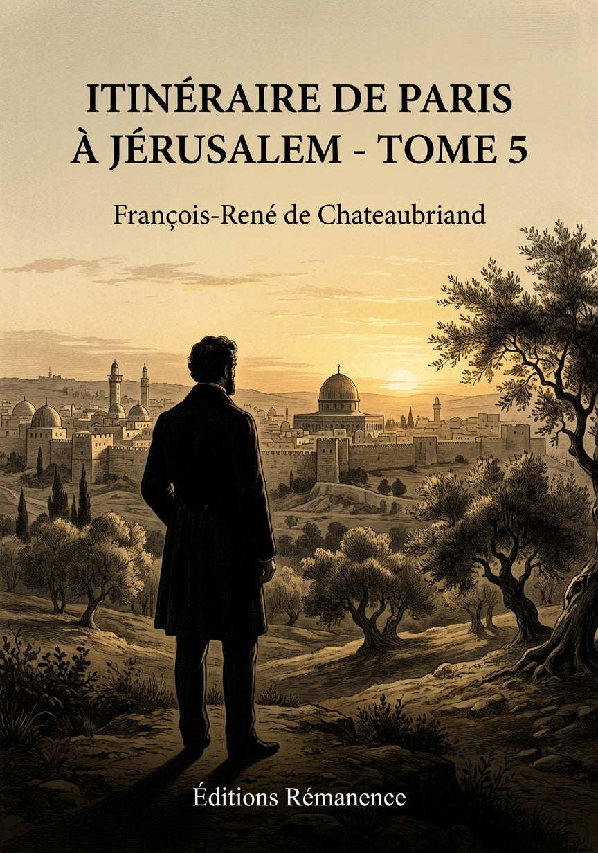Livre Itinéraire de Paris à Jérusalem - Tome 5 par François-René de Chateaubriand - Couverture - Editions Remanence