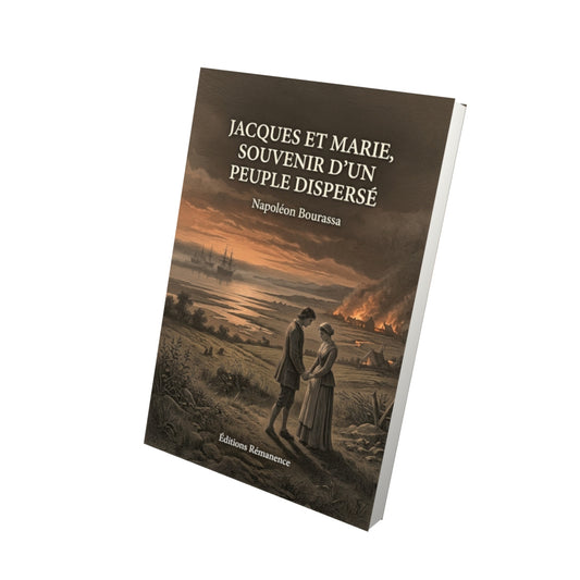Livre Jacques et Marie, souvenir d’un peuple dispersé par Napoléon Bourassa - Vue 3D - Editions Remanence