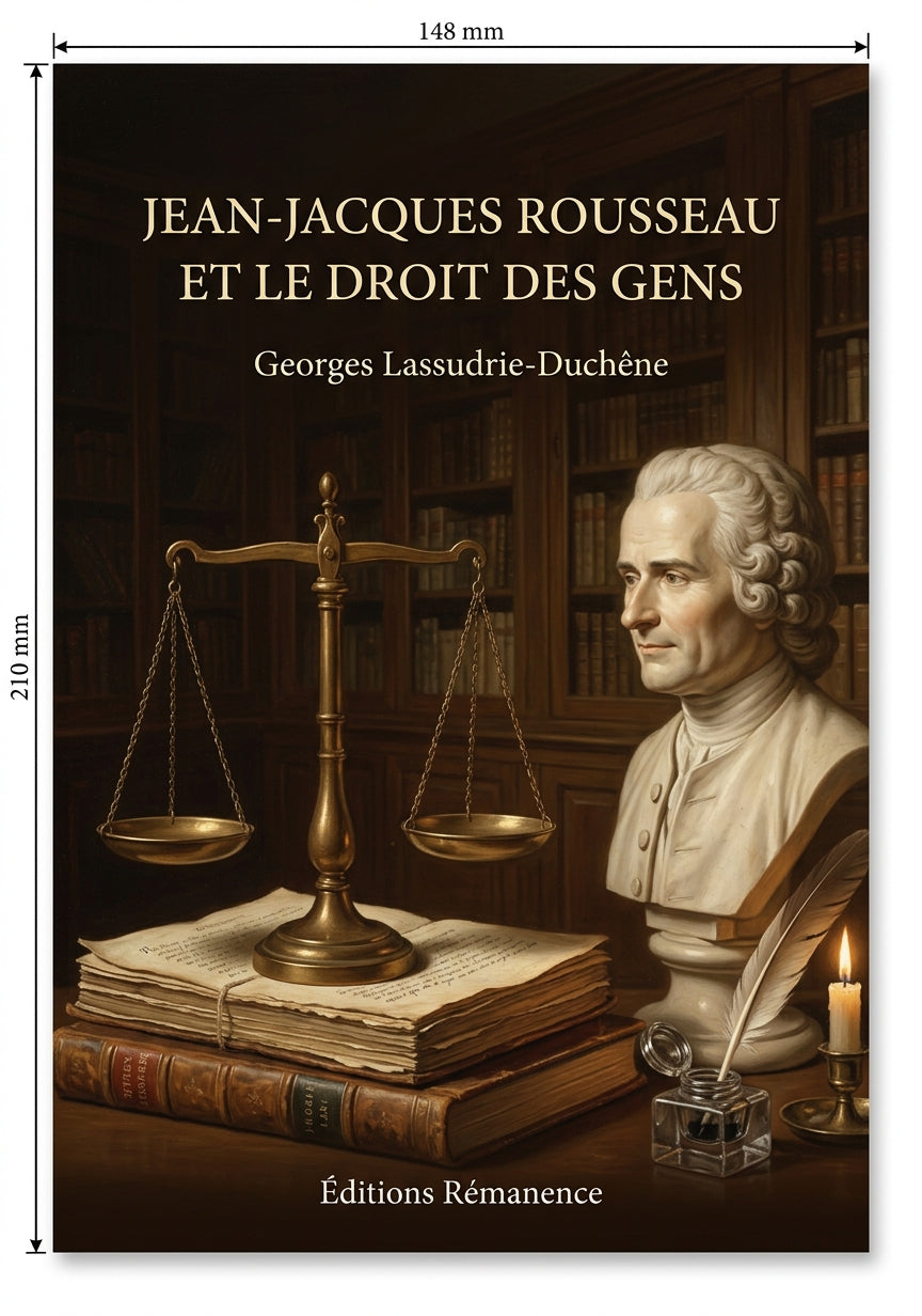 Livre Jean-Jacques Rousseau et le Droit des gens par Georges Lassudrie-Duchêne - Couverture - Editions Remanence