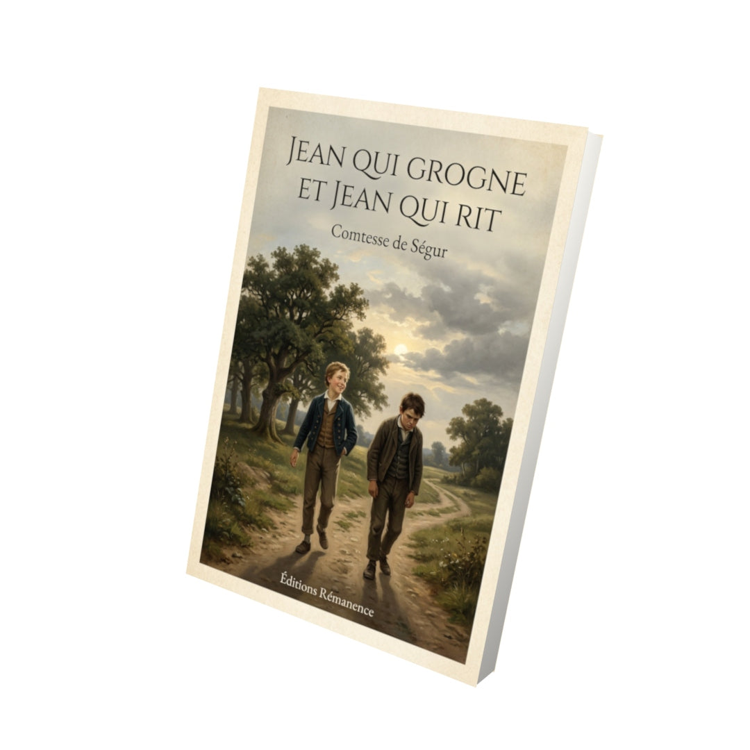 Livre Jean qui grogne et Jean qui rit - Comtesse de Ségur - Vue 3D - Editions Remanence