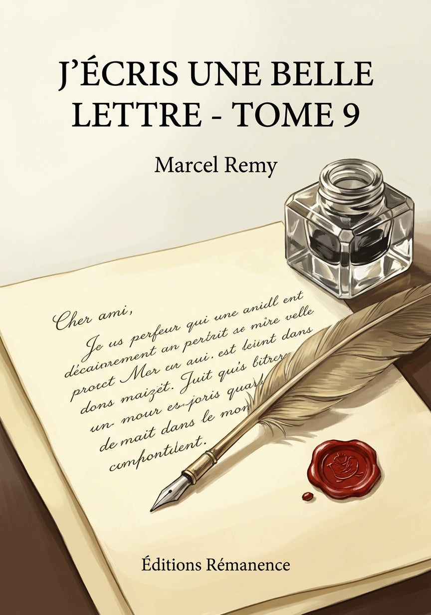 Livre J’écris une belle lettre - Tome 9 par Marcel Remy - Couverture - Editions Remanence