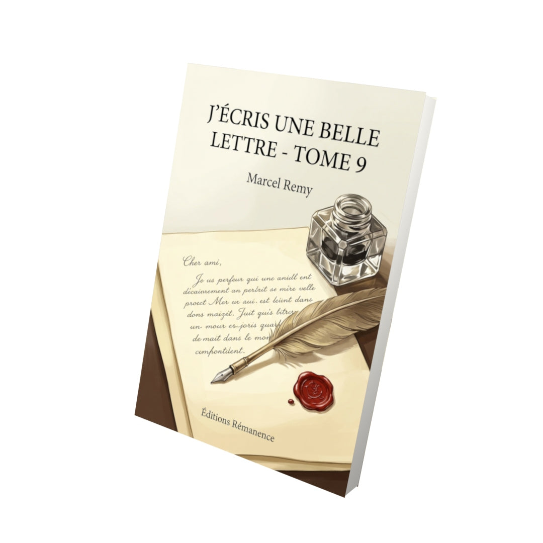 Livre J’écris une belle lettre - Tome 9 par Marcel Remy - Vue 3D - Editions Remanence