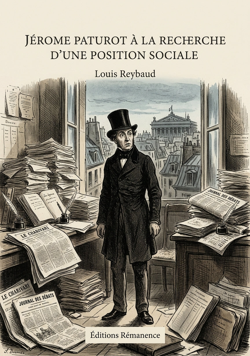 Livre Jérome Paturot à la recherche d’une position sociale par Louis Reybaud - Couverture - Editions Remanence