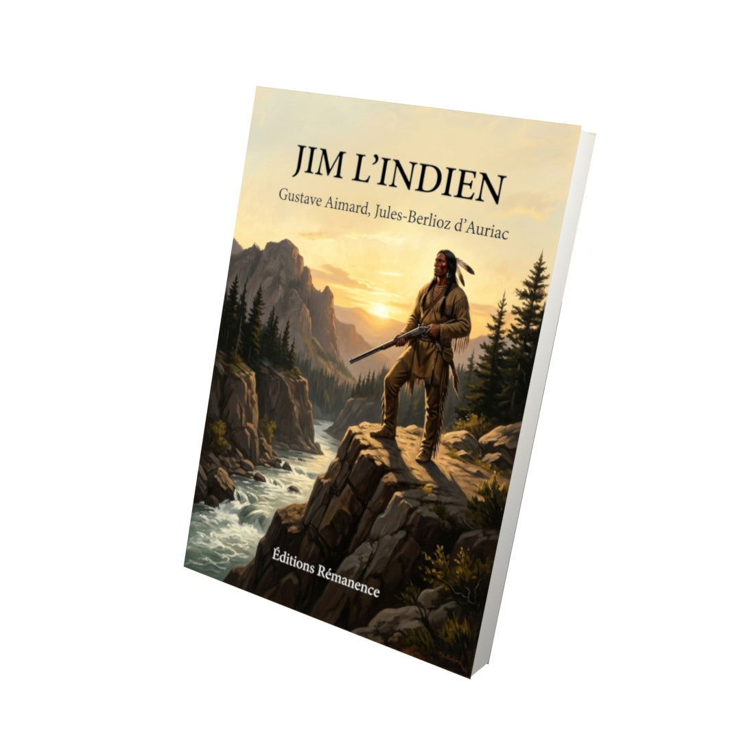 Livre Jim l’Indien par Gustave Aimard, Jules-Berlioz d’Auriac - Vue 3D - Editions Remanence