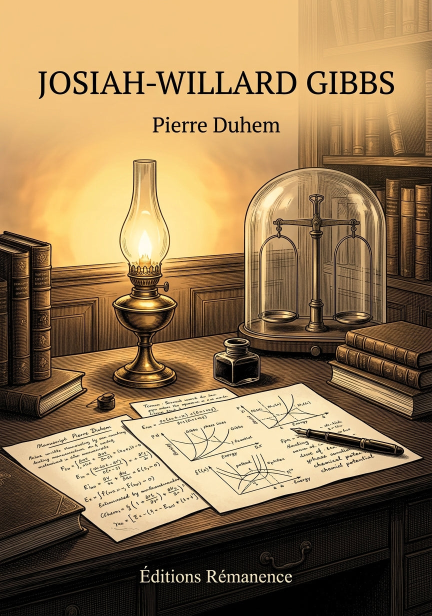 Livre Josiah-Willard Gibbs par Pierre Duhem - Couverture - Editions Remanence