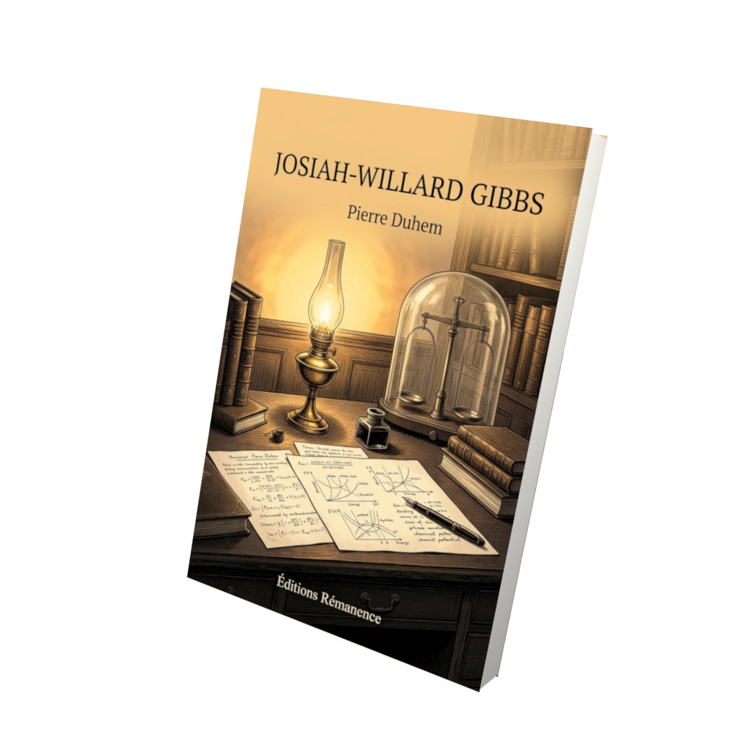 Livre Josiah-Willard Gibbs par Pierre Duhem - Vue 3D - Editions Remanence