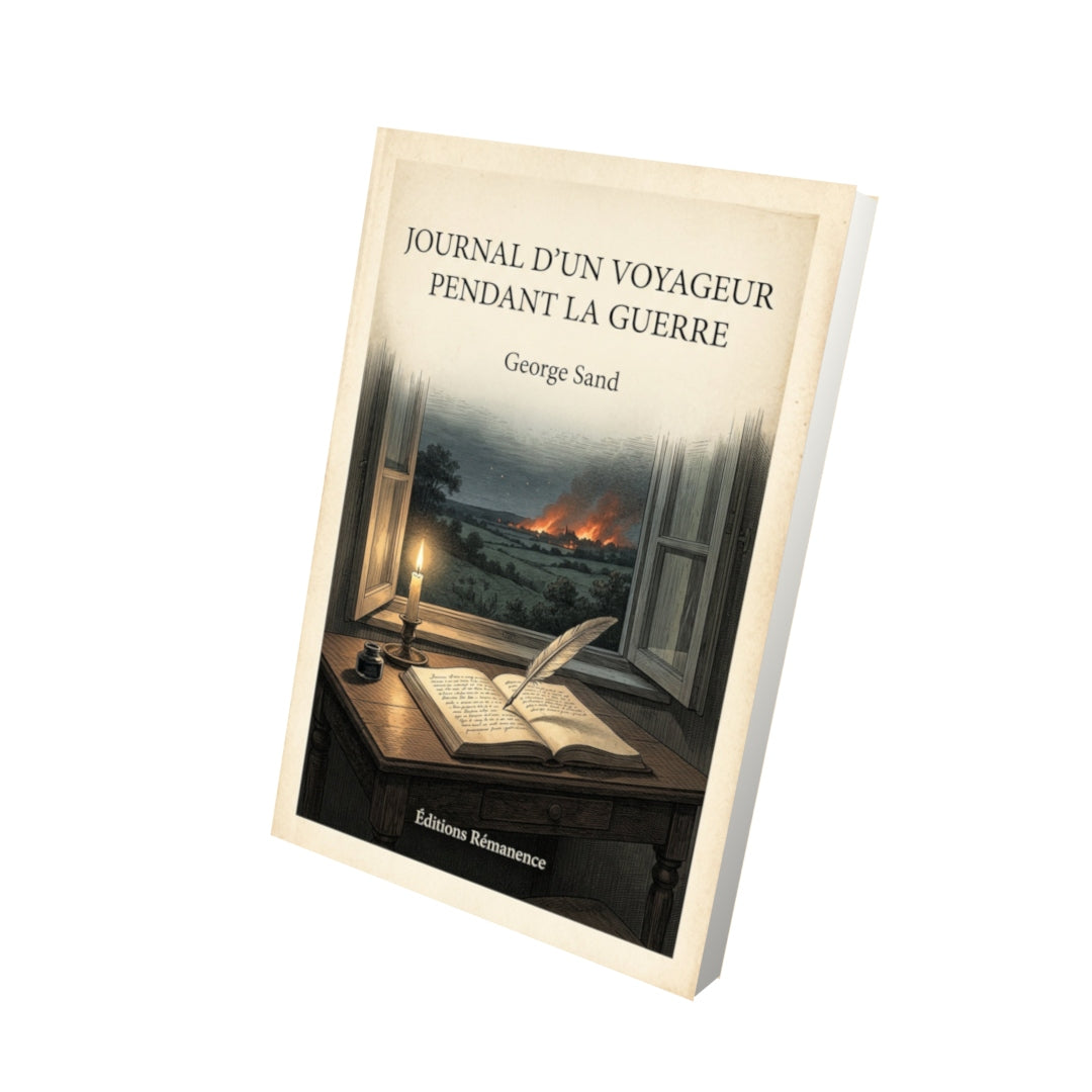 Livre Journal d'un voyageur pendant la guerre - George Sand - Vue 3D - Editions Remanence