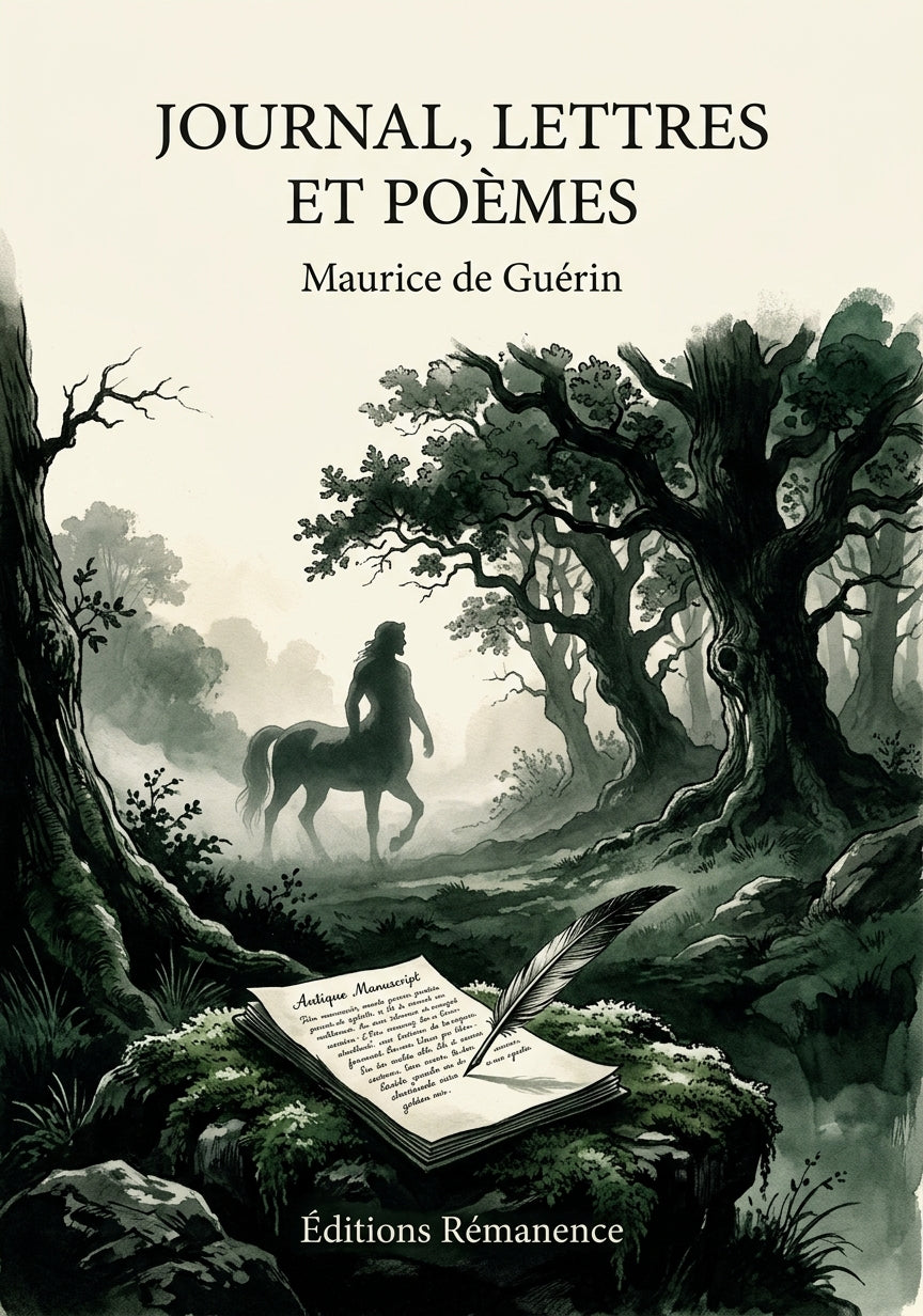 Livre Journal, Lettres et Poèmes par Maurice de Guérin - Couverture - Editions Remanence