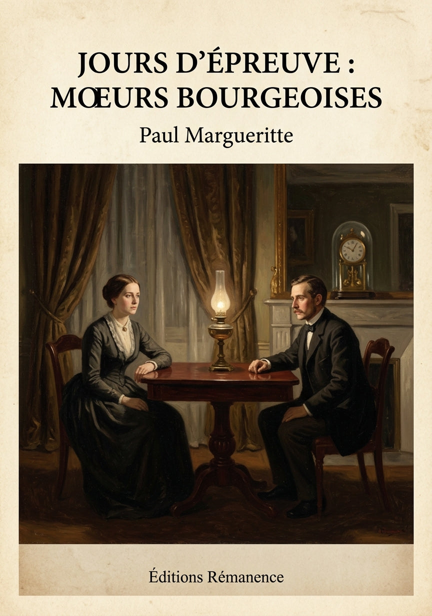 Jours d'épreuve : Moeurs bourgeoises - Paul Margueritte (Couverture)
