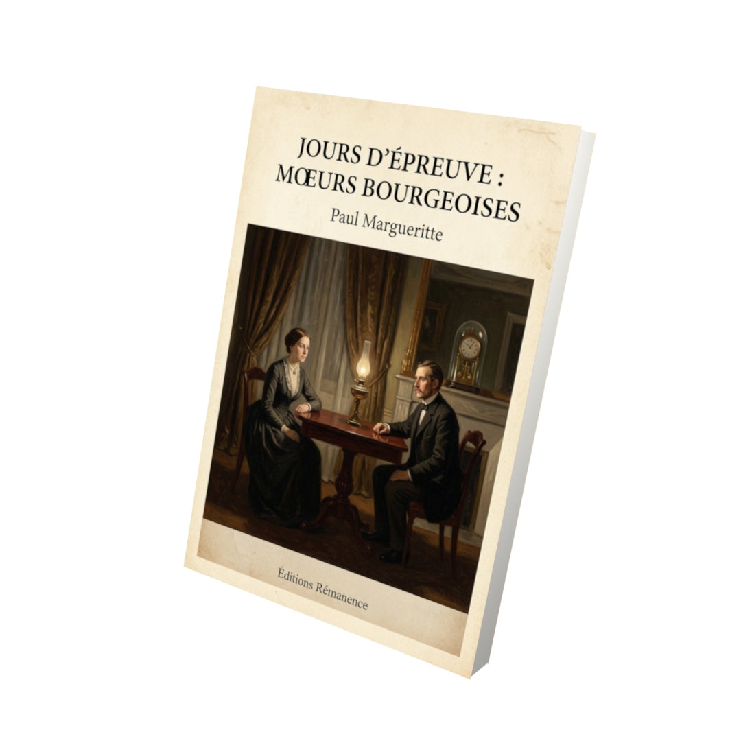 Livre Jours d'épreuve : Moeurs bourgeoises - Paul Margueritte - Vue 3D - Editions Remanence
