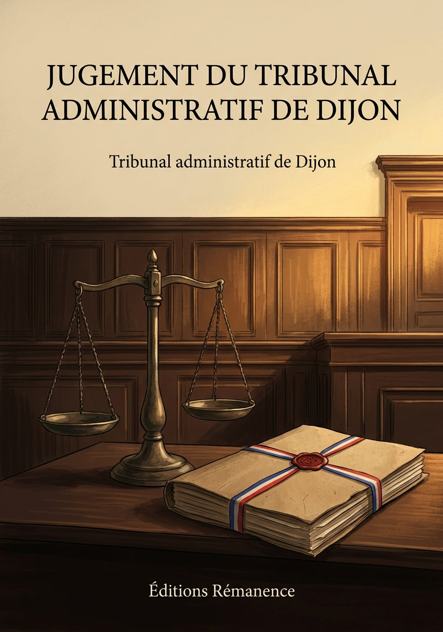 Livre Jugement du Tribunal Administratif de Dijon par Tribunal administratif de Dijon - Couverture - Editions Remanence