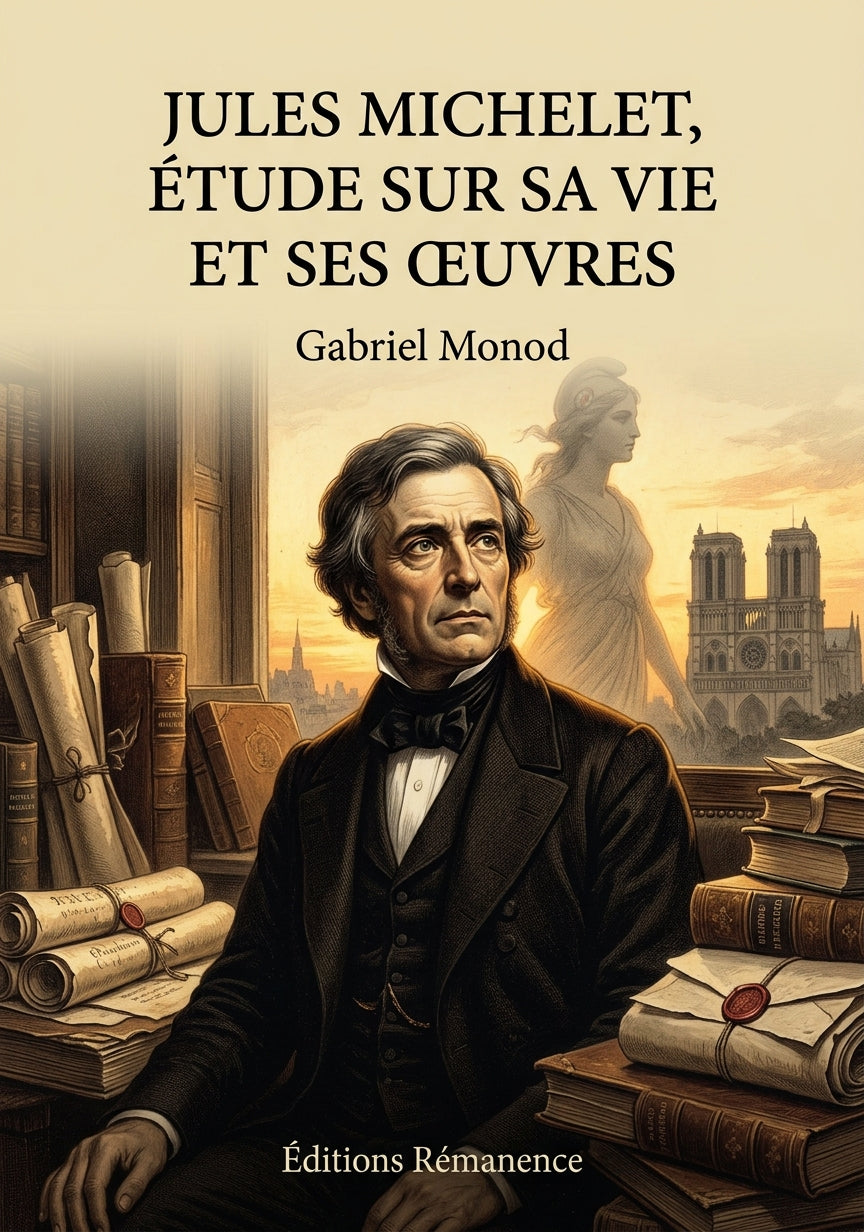 Livre Jules Michelet, étude sur sa vie et ses œuvres par Gabriel Monod - Couverture - Editions Remanence