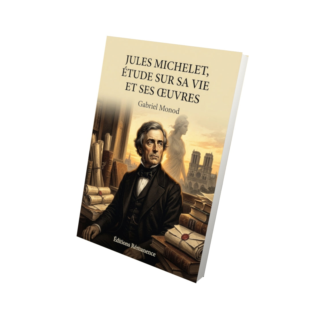 Livre Jules Michelet, étude sur sa vie et ses œuvres par Gabriel Monod - Vue 3D - Editions Remanence