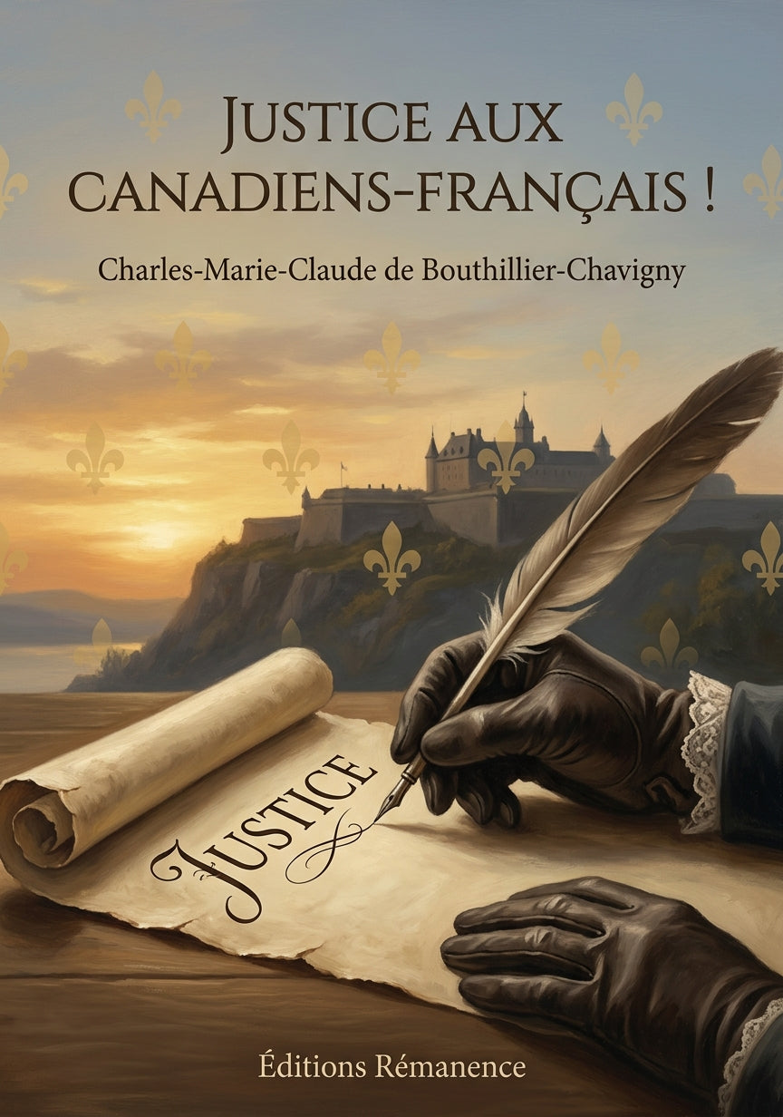 Livre Justice aux Canadiens-Français ! par Charles-Marie-Claude de Bouthillier-Chavigny - Couverture - Editions Remanence