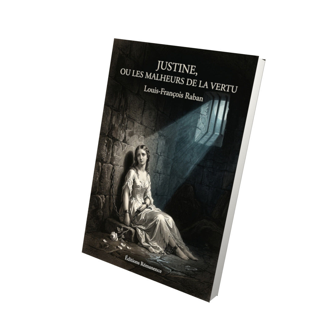 Livre Justine, ou Les malheurs de la vertu par Louis-François Raban - Vue 3D - Editions Remanence