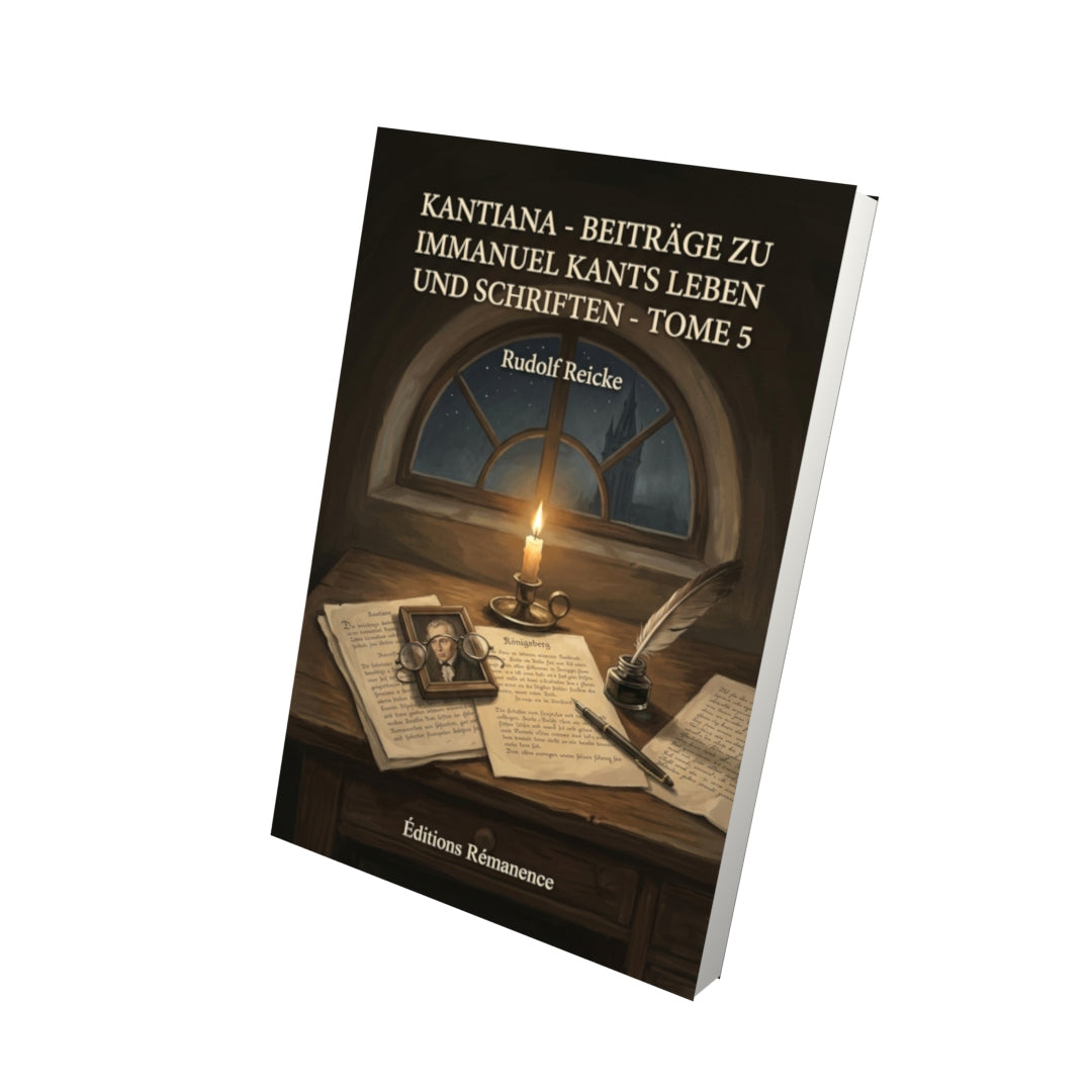 Livre Kantiana - Beiträge zu Immanuel Kants Leben und Schriften - Tome 5 par Rudolf Reicke - Vue 3D - Editions Remanence