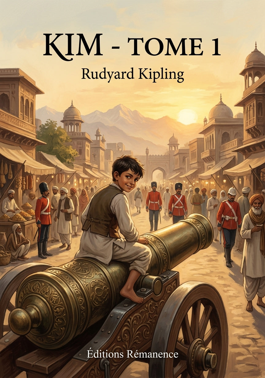 Livre Kim - Tome 1 par Rudyard Kipling - Couverture - Editions Remanence