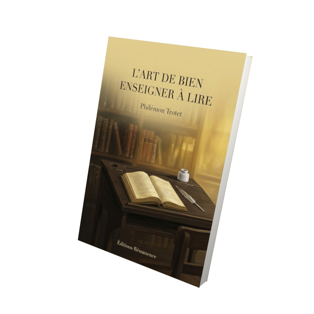 Livre L'Art de bien enseigner à lire par Philémon Trotet - Vue 3D - Editions Remanence