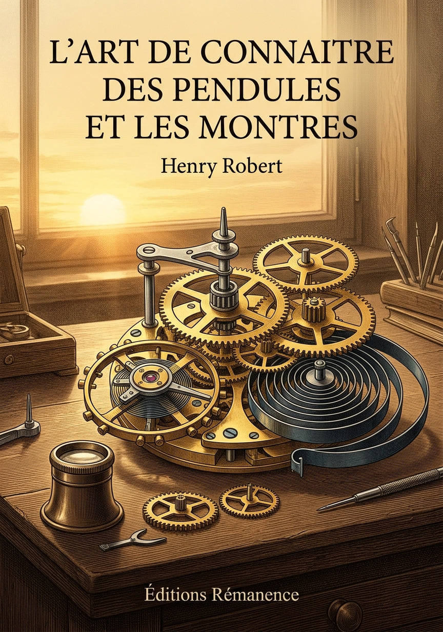 Livre L'art de connaitre des pendules et les montres par Henry Robert - Couverture - Editions Remanence