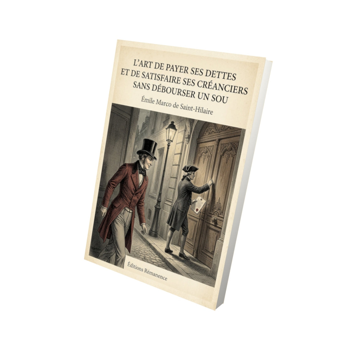 Livre L'art de payer ses dettes et de satisfaire ses créanciers sans débourser un sou - Émile Marco de Saint-Hilaire - Vue 3D - Editions Remanence