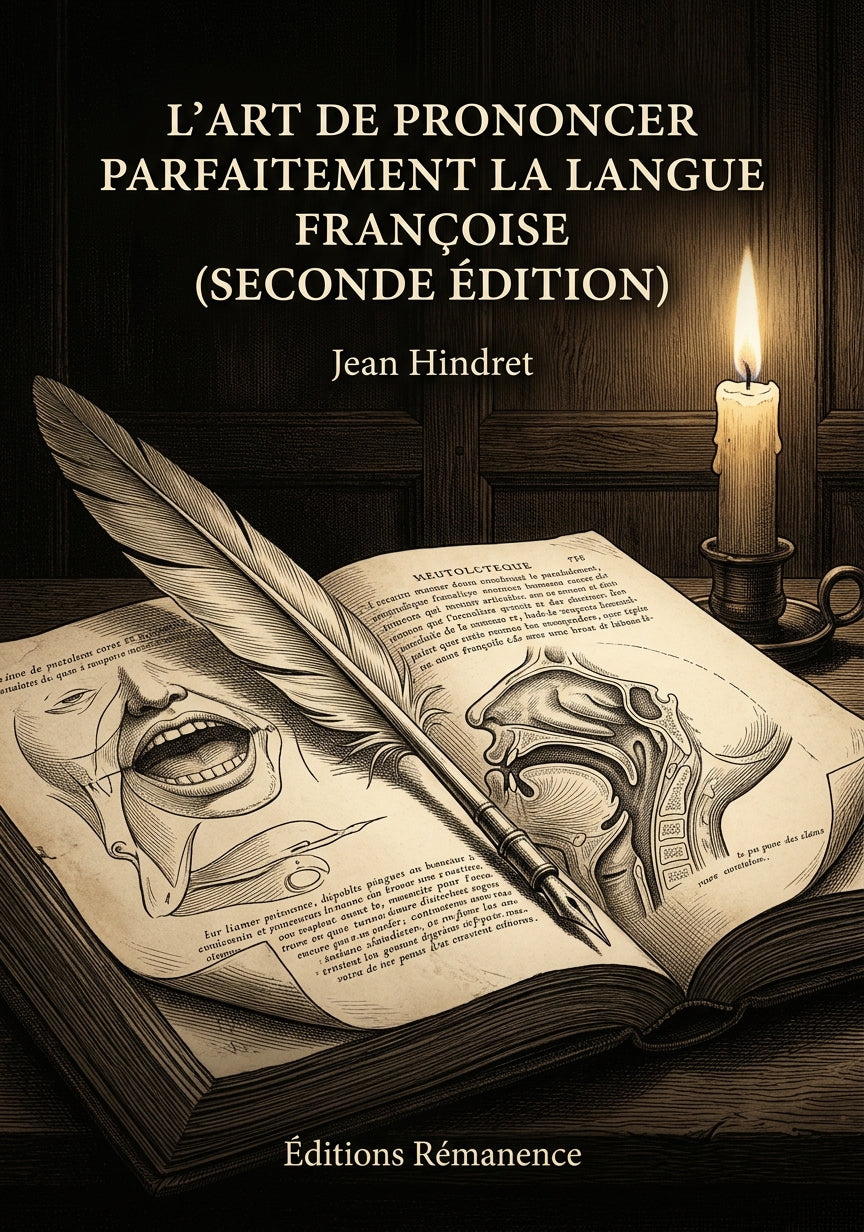 Livre L'art de prononcer parfaitement la langue françoise (seconde édition) par Jean Hindret - Couverture - Editions Remanence