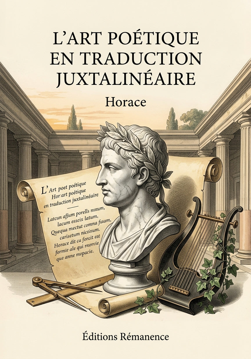 Livre L'Art poétique en traduction juxtalinéaire par Horace - Couverture - Editions Remanence