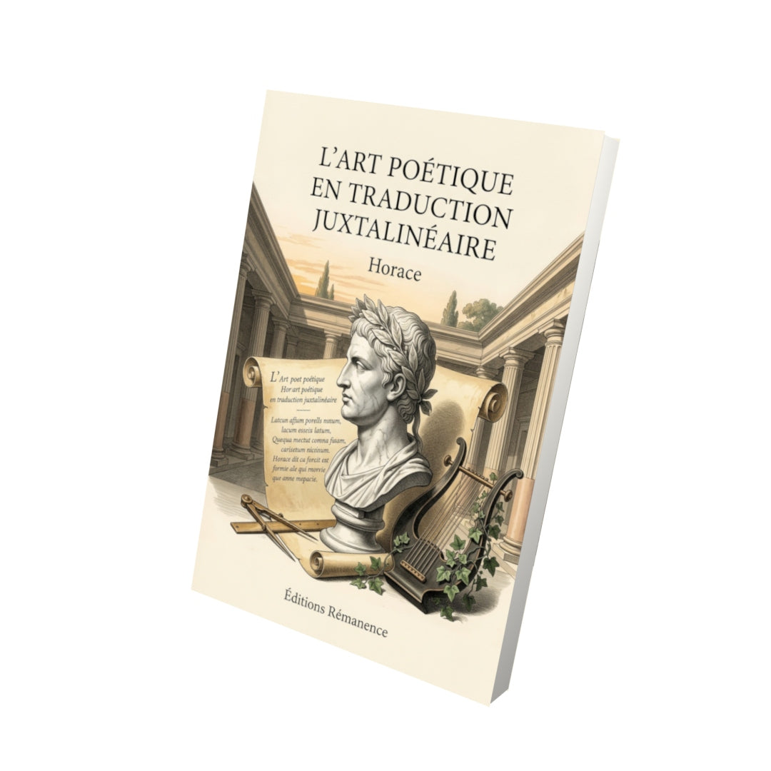 Livre L'Art poétique en traduction juxtalinéaire par Horace - Vue 3D - Editions Remanence