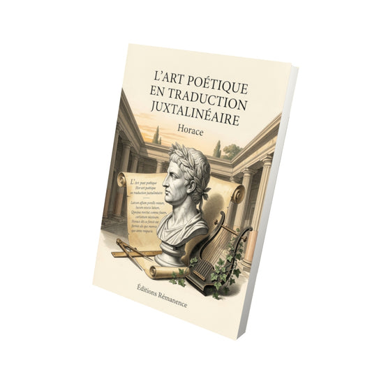 Livre L'Art poétique en traduction juxtalinéaire par Horace - Vue 3D - Editions Remanence
