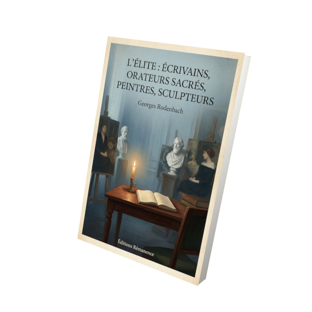 Livre L'élite : écrivains, orateurs sacrés, peintres, sculpteurs - Georges Rodenbach - Vue 3D - Editions Remanence