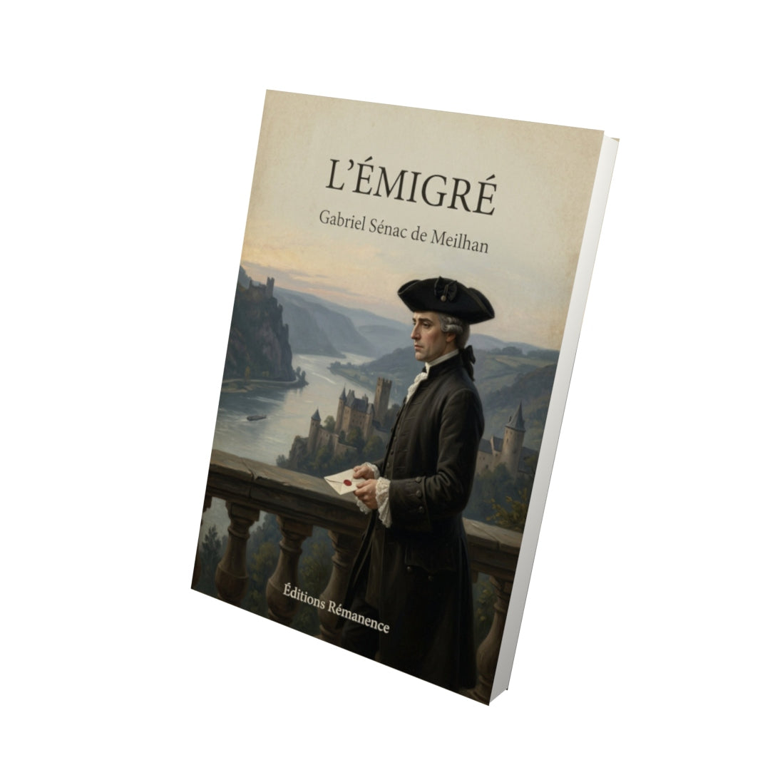 Livre L'Émigré - Gabriel Sénac de Meilhan - Vue 3D - Editions Remanence