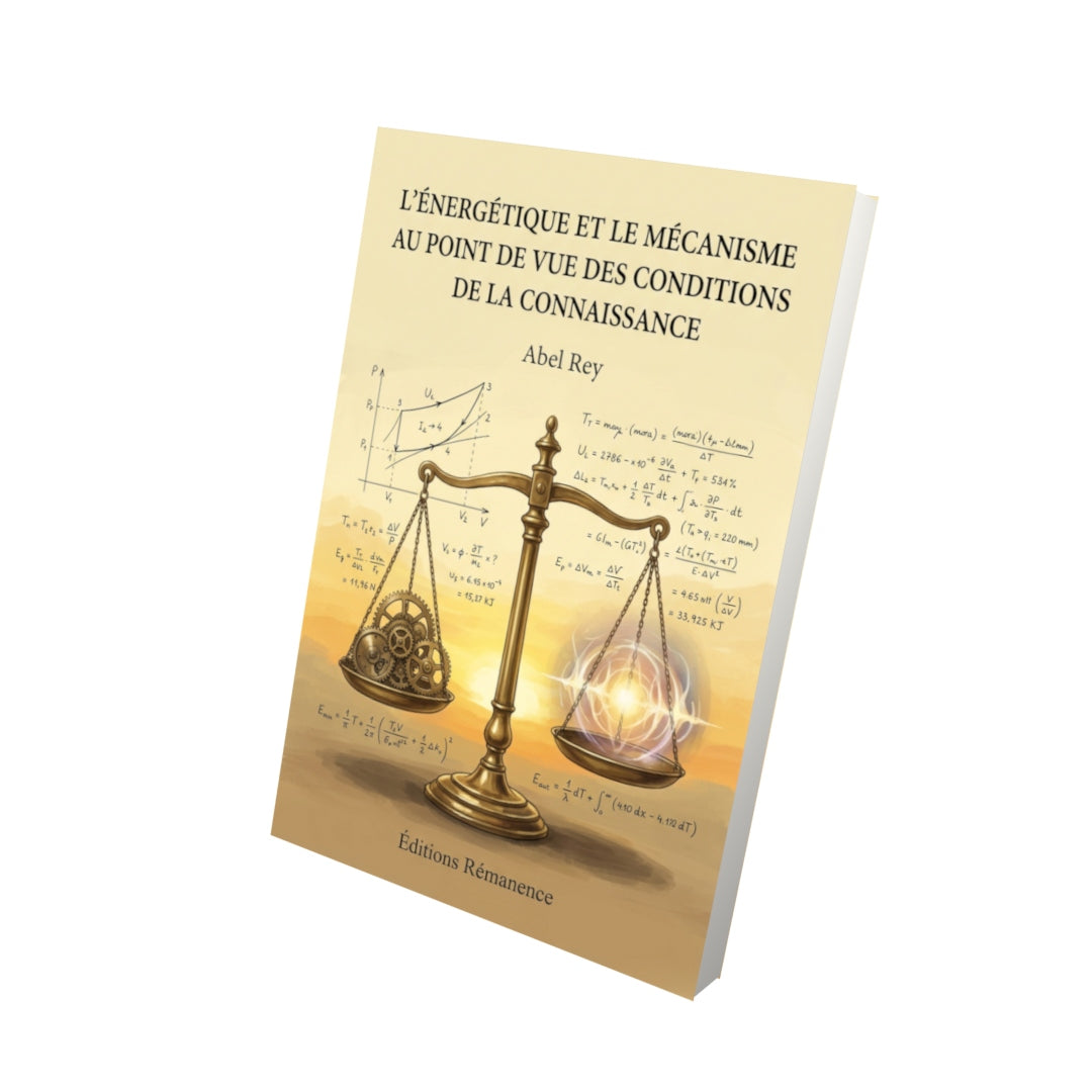 Livre L'énergétique et le mécanisme au point de vue des conditions de la connaissance par Abel Rey - Vue 3D - Editions Remanence