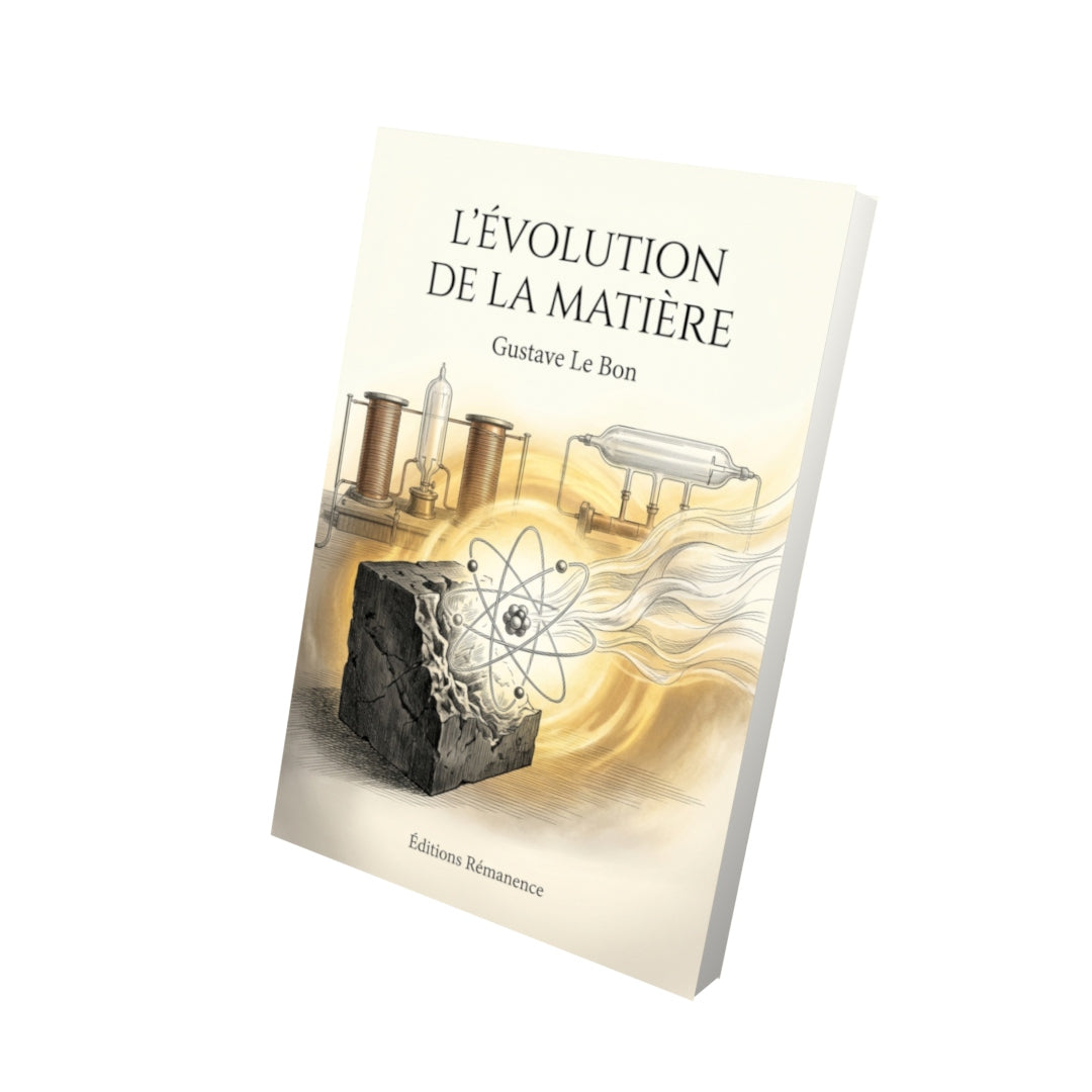 Livre L'évolution de la matière par Gustave Le Bon - Vue 3D - Editions Remanence