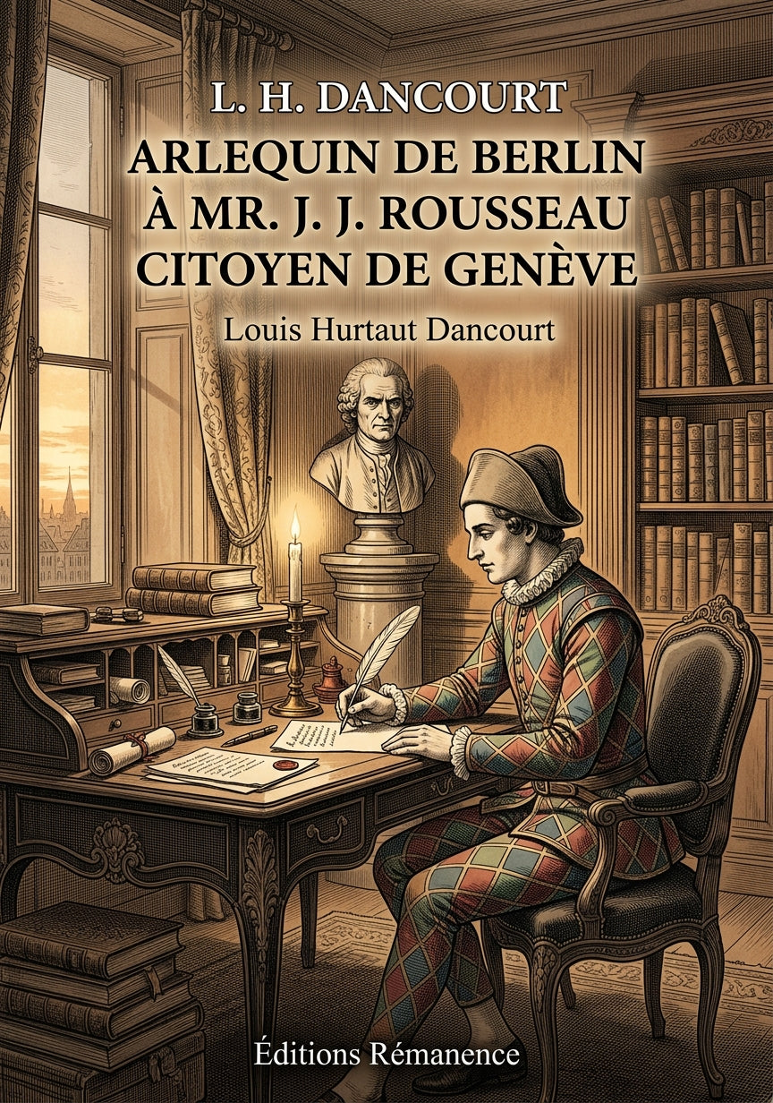 Livre L. H. Dancourt Arlequin de Berlin à Mr. J. J. Rousseau citoyen de Genève par Louis Hurtaut Dancourt - Couverture - Editions Remanence