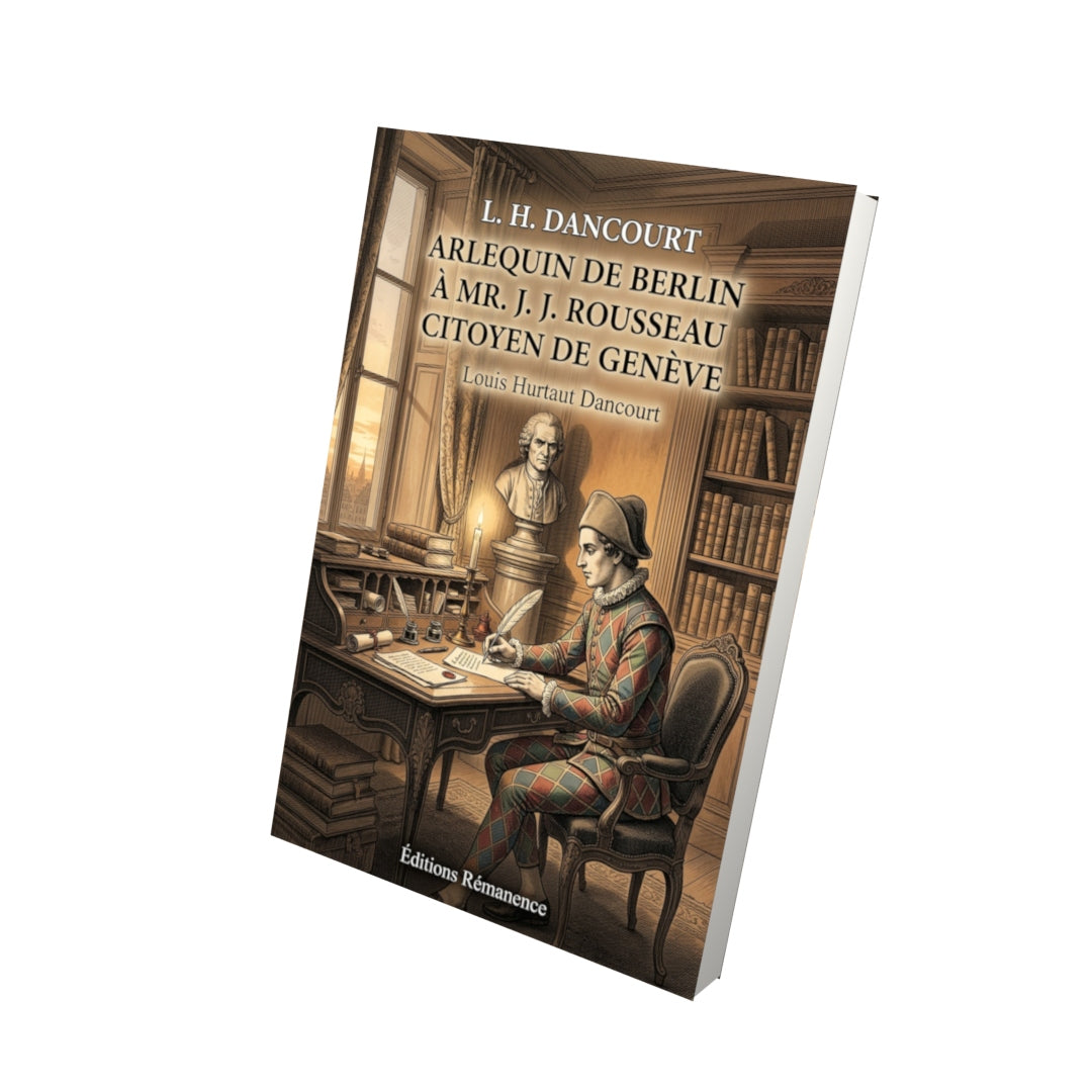 Livre L. H. Dancourt Arlequin de Berlin à Mr. J. J. Rousseau citoyen de Genève par Louis Hurtaut Dancourt - Vue 3D - Editions Remanence