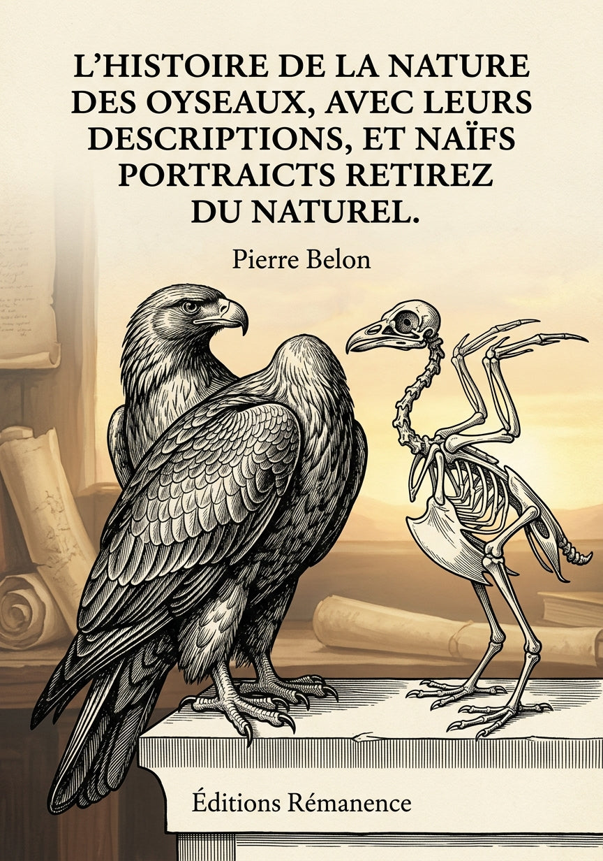 Livre L'histoire de la nature des oyseaux, avec leurs descriptions, et naïfs portraicts retirez du naturel. par Pierre Belon - Couverture - Editions Remanence