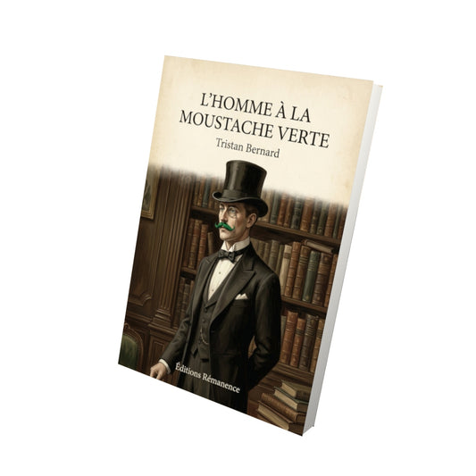 Livre L'homme à la moustache verte - Tristan Bernard - Vue 3D - Editions Remanence