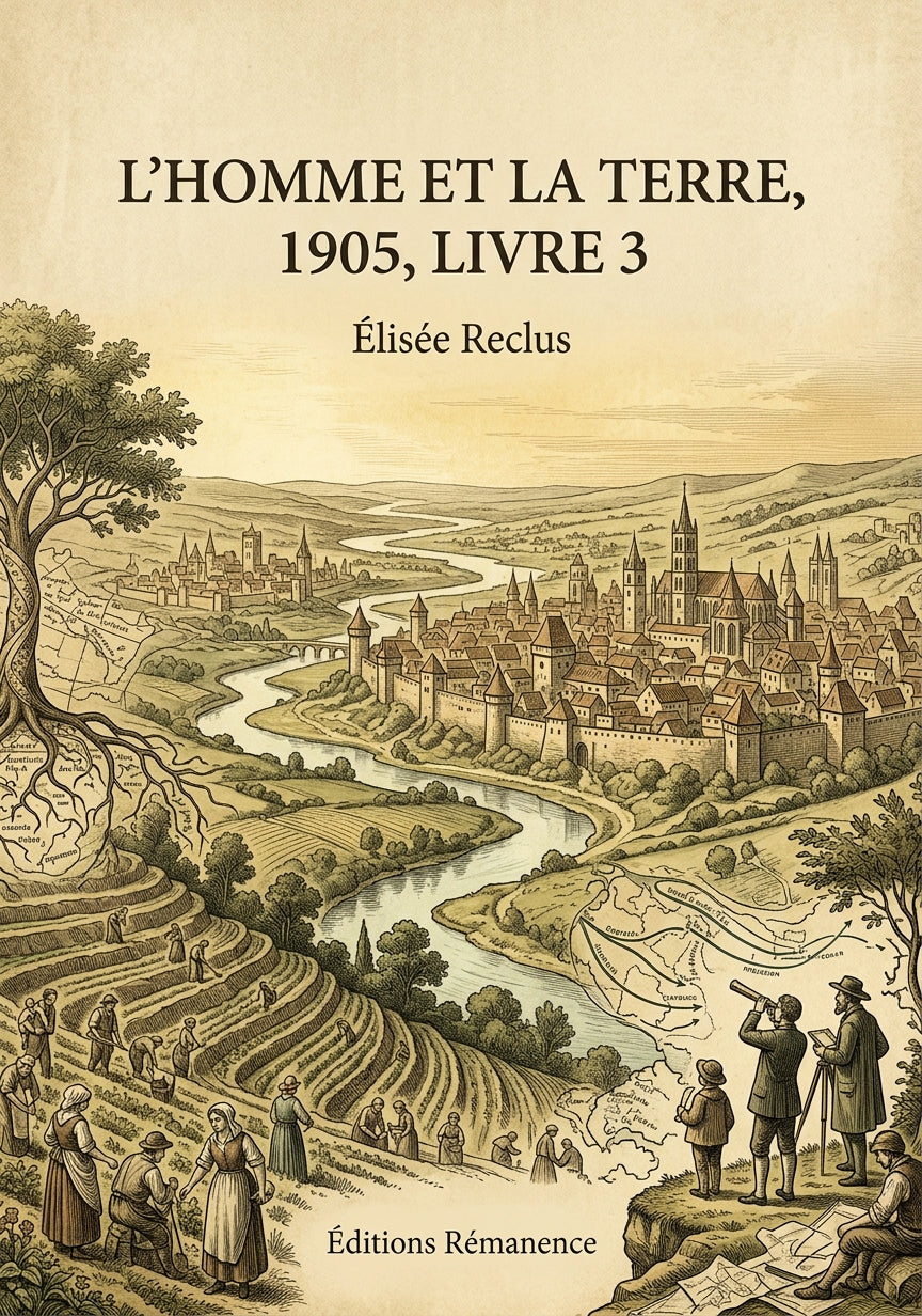 Livre L'Homme et la Terre, 1905, livre 3 par Élisée Reclus - Couverture - Editions Remanence