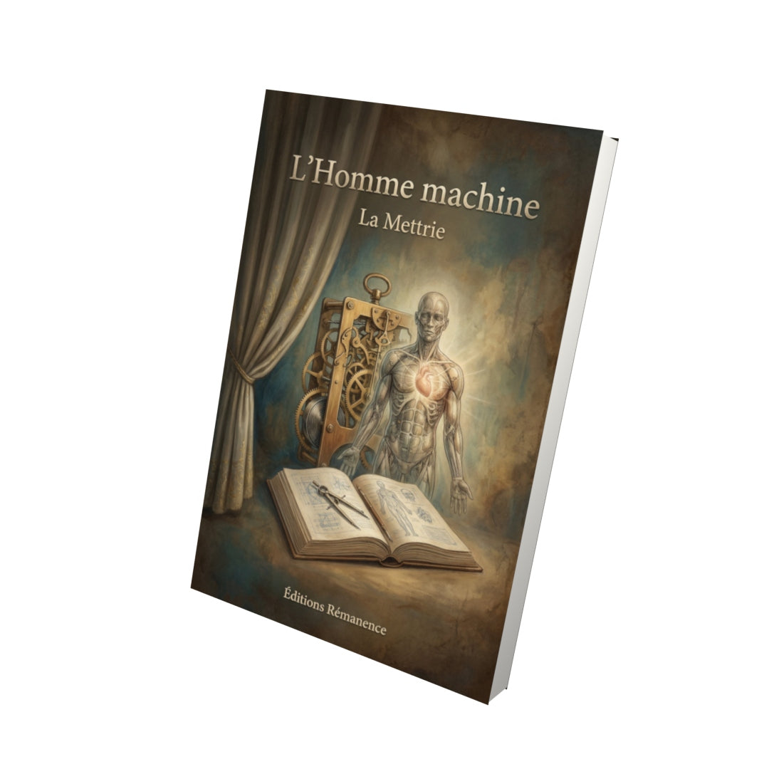 Livre L'Homme machine – La Mettrie - Vue 3D - Editions Remanence