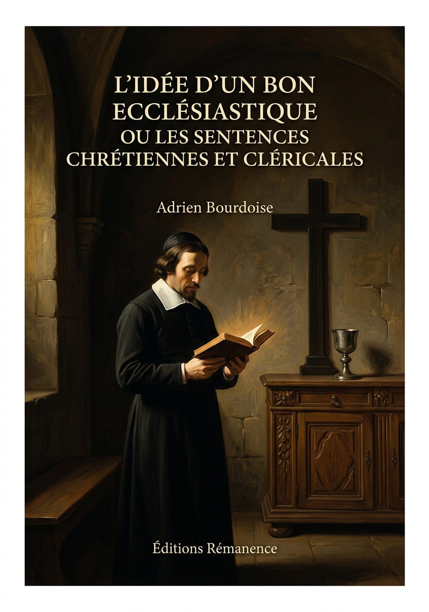 Livre L'Idée d'un bon ecclésiastique ou les sentences chrétiennes et cléricales par Adrien Bourdoise - Couverture - Editions Remanence