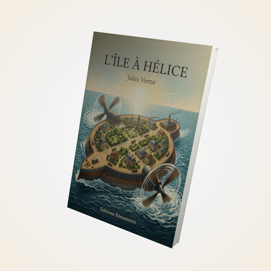 Livre L'île à hélice - Jules Verne - Couverture 3D