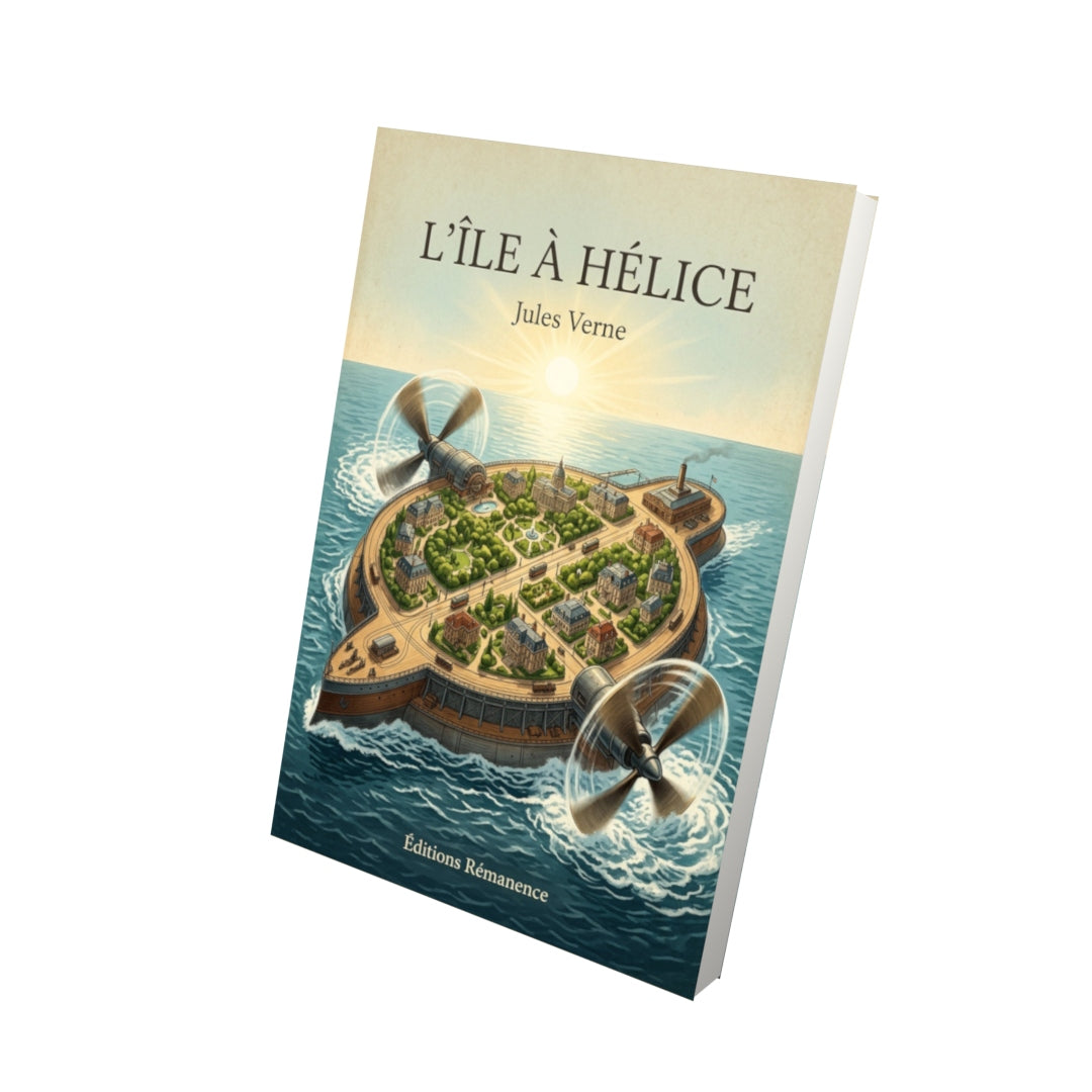Livre L'île à hélice - Jules Verne - Vue 3D - Editions Remanence