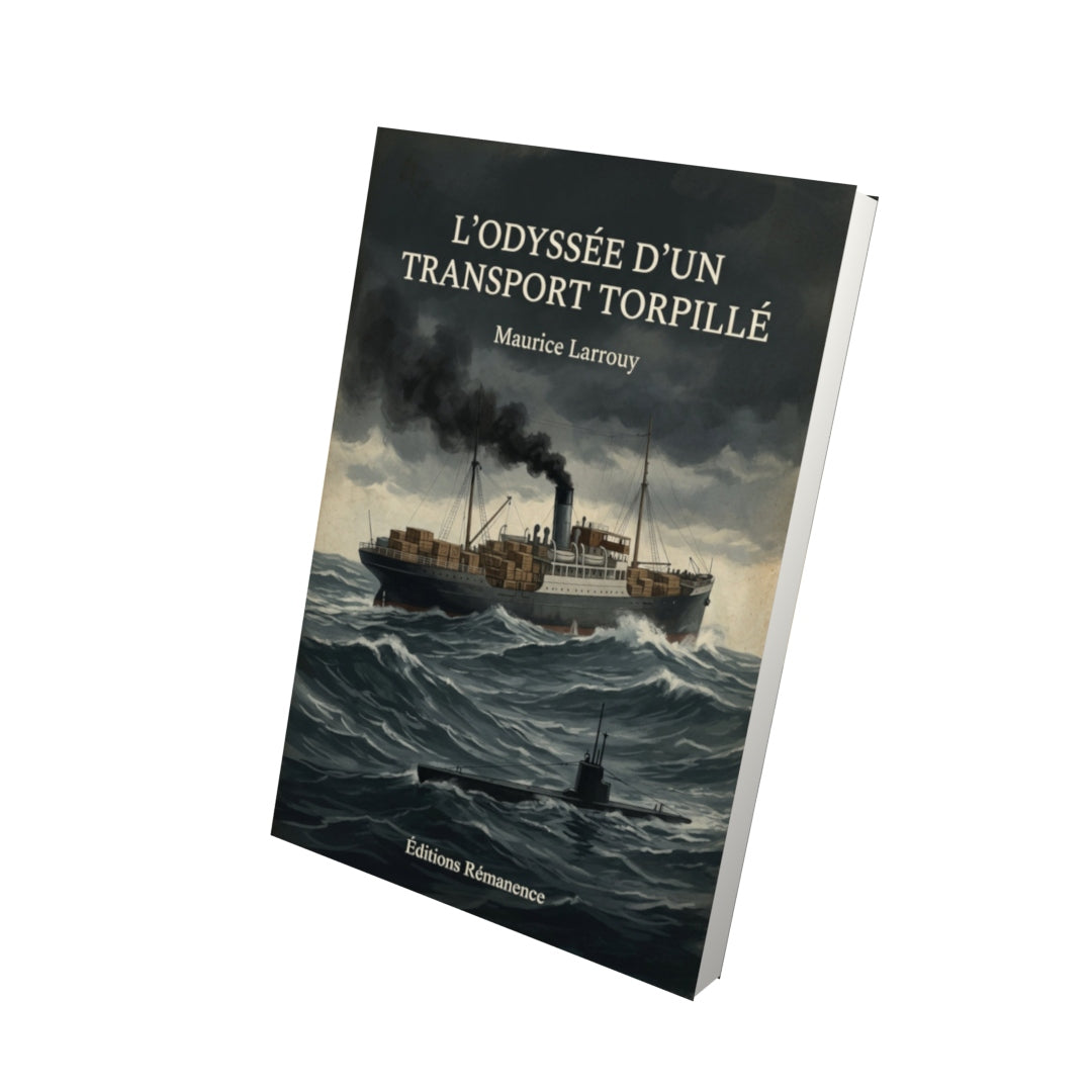 Livre L'odyssée d'un transport torpillé - Maurice Larrouy - Vue 3D - Editions Remanence