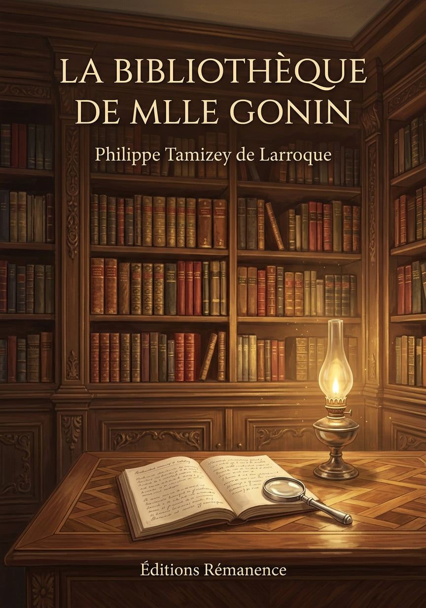 Livre La bibliothèque de Mlle Gonin par Philippe Tamizey de Larroque - Couverture - Editions Remanence
