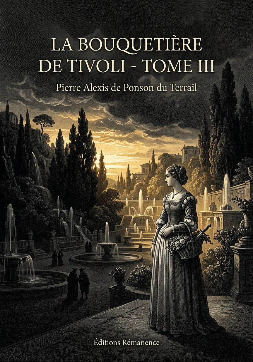 Livre La Bouquetière de Tivoli - Tome III par Pierre Alexis de Ponson du Terrail - Couverture - Editions Remanence