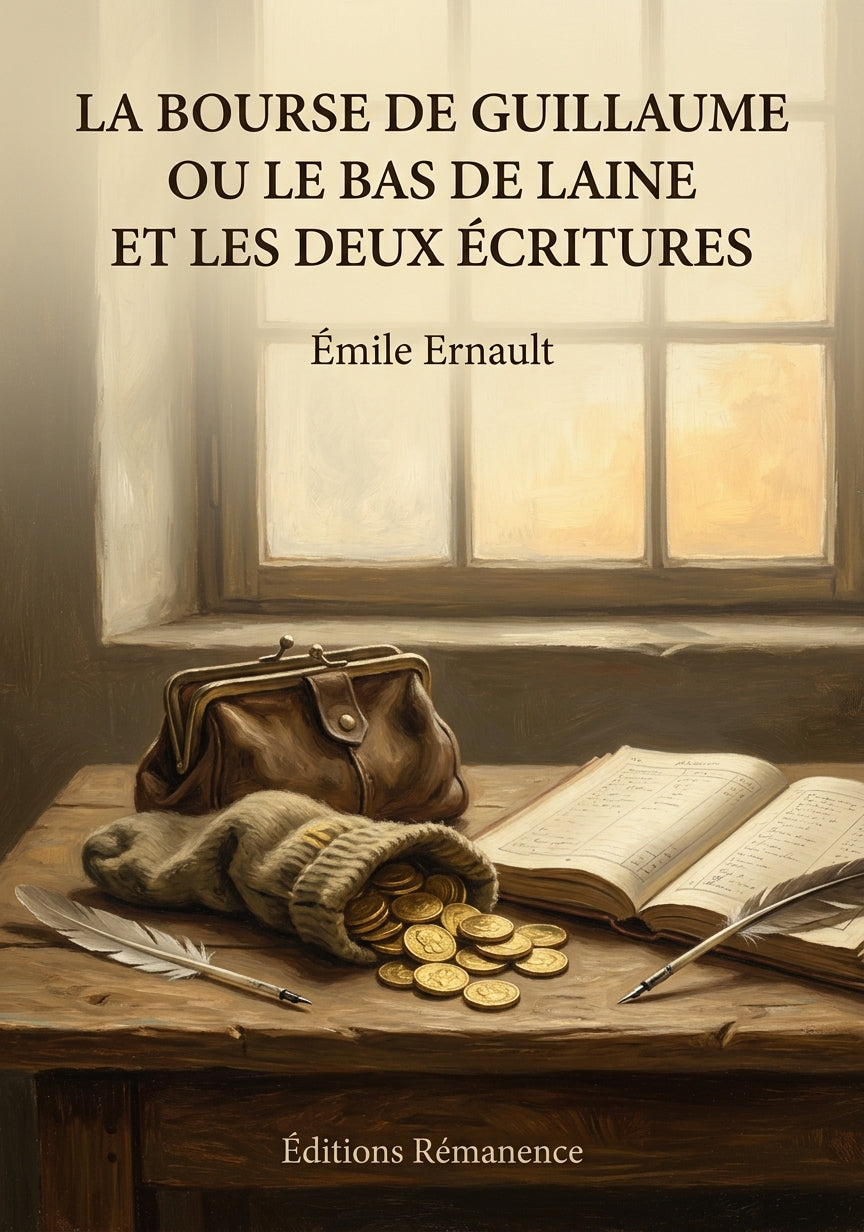 Livre La bourse de Guillaume ou le bas de laine et les deux écritures par Émile Ernault - Couverture - Editions Remanence