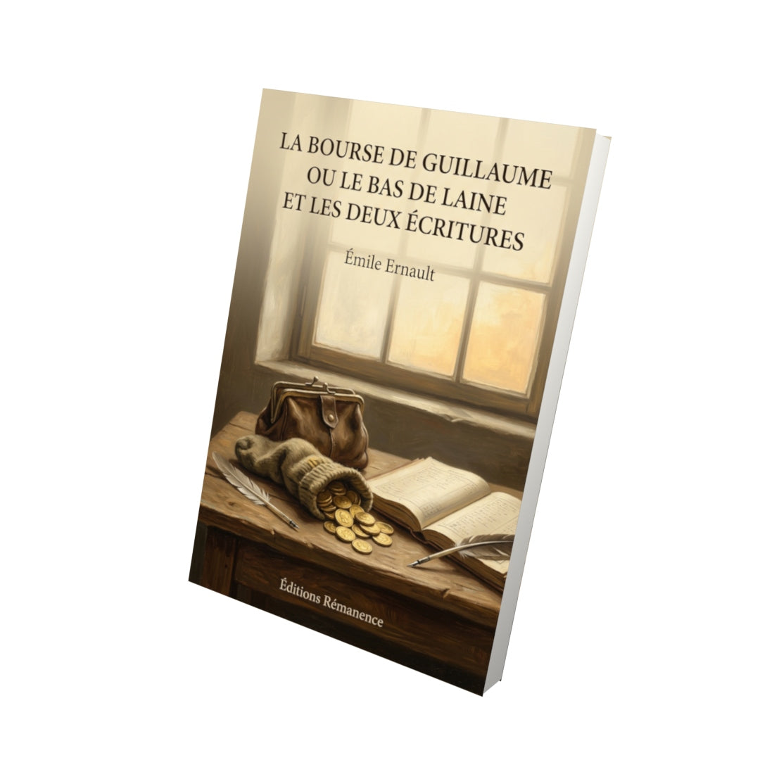 Livre La bourse de Guillaume ou le bas de laine et les deux écritures par Émile Ernault - Vue 3D - Editions Remanence